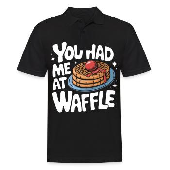 Waffeln Frühstück Süßigkeiten - Männer Poloshirt - Schwarz - Vorne - Kai (181cm)