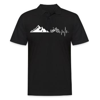 Herzschlag Berge Fahrrad - Männer Poloshirt - Schwarz - Vorne - Kai (181cm)