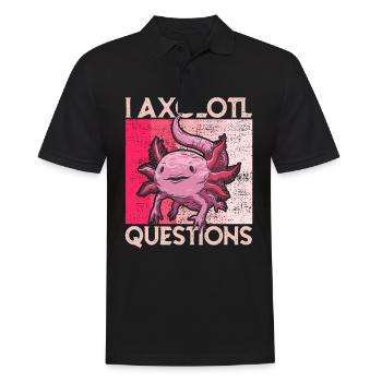 i axolotl Questions rétro Axalotl Kawaii Enfants - Polo Homme - noir - Devant - Kai (181cm)