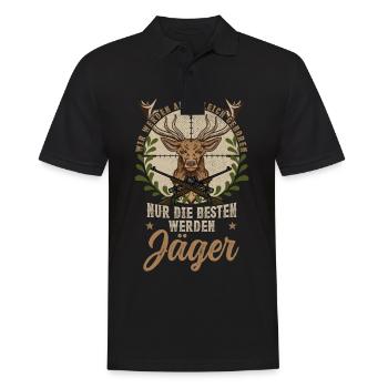 Jäger jagen Wald die besten werden Jäger - Männer Poloshirt - Schwarz - Vorne - Kai (181cm)