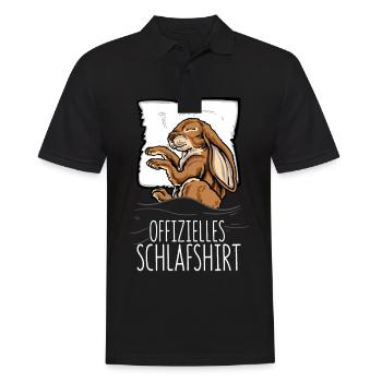 Offizielles Schlafshirt Hase Kaninchen Schlafanzug - Männer Poloshirt - Schwarz - Vorne - Kai (181cm)