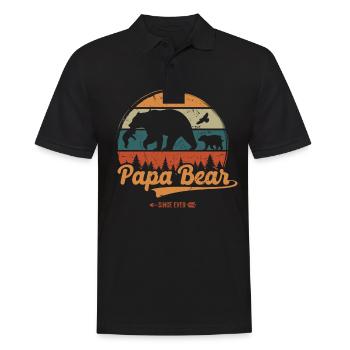 Fête des Pères Papabear Papa Retro Vintage - Polo Homme - noir - Devant - Kai (181cm)