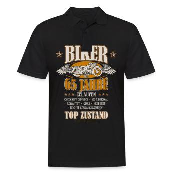 65. Geburtstag Mann Geschenk lustig Biker Motorrad - Männer Poloshirt - Schwarz - Vorne - Kai (181cm)