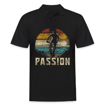 Fahrrad MTB Mountain Bike Mountainbiker - Männer Poloshirt - Schwarz - Vorne - Kai (181cm)
