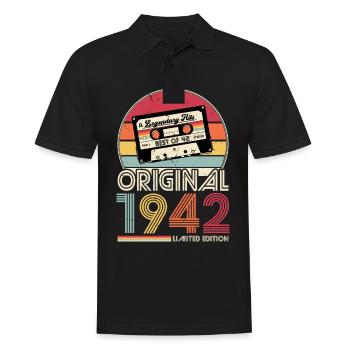 1942 Vintage Vintage Anniversaire Rétro Cadeau - Polo Homme - noir - Devant - Kai (181cm)