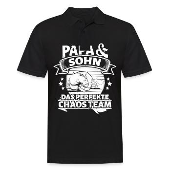 Papa Vater und Sohn - Männer Poloshirt - Schwarz - Vorne - Kai (181cm)