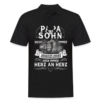 Papa Und Sohn Partnerlook Vater Vatertag Geschenk - Männer Poloshirt - Schwarz - Vorne - Kai (181cm)
