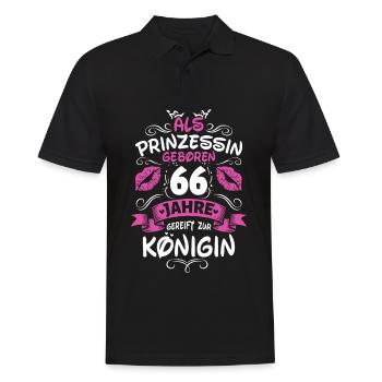 Als Prinzessin Geboren 66 Geburtstag Frau Mama - Männer Poloshirt - Schwarz - Vorne - Kai (181cm)