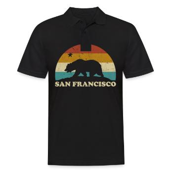 San Francisco California vintage retro - Men's Polo Shirt - black - Front - Kai (181cm)