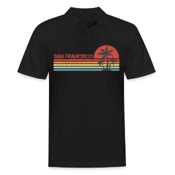 San Francisco California vintage retro - Men's Polo Shirt - black - Front - Kai (181cm)