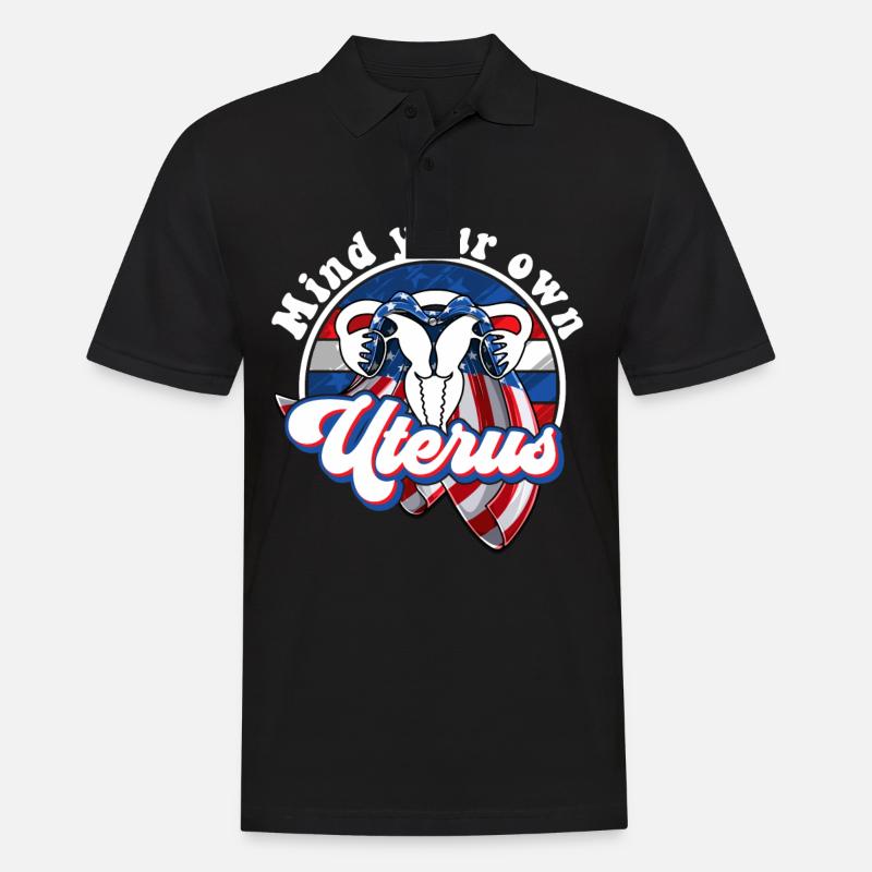 Mind your own uterus - Männer Poloshirt - Schwarz
