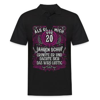 Als Gott mich vor 20 Jahren schuf 20. Geburtstag - Männer Poloshirt - Schwarz - Vorne - Kai (181cm)