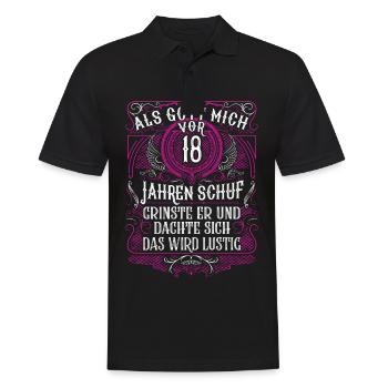 Als Gott mich vor 18 Jahren schuf 18. Geburtstag - Männer Poloshirt - Schwarz - Vorne - Kai (181cm)