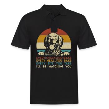 Golden Retriever Dog Puppy retro vintage - Men's Polo Shirt - black - Front - Kai (181cm)