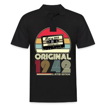 1942 Vintage 80 Anniversaire Rétro - Polo Homme - noir - Devant - Kai (181cm)