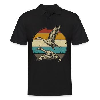 Duck retro vintage - Men's Polo Shirt - black - Front - Kai (181cm)