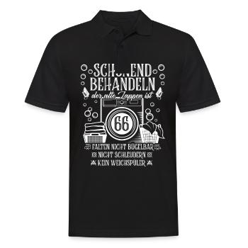 Schonend Behandeln 66 Jahre Geschenk 66 Geburtstag - Männer Poloshirt - Schwarz - Vorne - Kai (181cm)