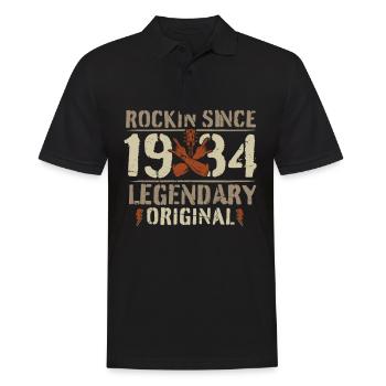 1934 88 Jahre Rock and Roll Geburtstag Geschenk - Men's Polo Shirt - black - Front - Kai (181cm)