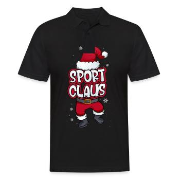Sport Claus Weihnachtsmann Kostüm Familien Outfit - Männer Poloshirt - Schwarz - Vorne - Kai (181cm)