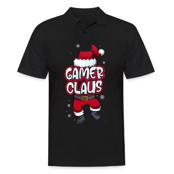 Gamer Claus Weihnachtsmann Kostüm Familien Outfit - Männer Poloshirt - Schwarz - Vorne - Kai (181cm)