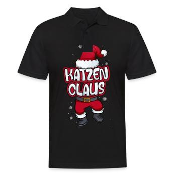 Katzen Claus Weihnachtsmann Kostüm Familien Outfit - Männer Poloshirt - Schwarz - Vorne - Kai (181cm)