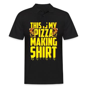 Ceci est ma chemise de pizza Pizza Baker - Polo Homme - noir - Devant - Kai (181cm)