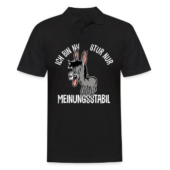 Ich bin nicht stur - nur meinungsstabil Esel - Männer Poloshirt - Schwarz - Vorne - Kai (181cm)