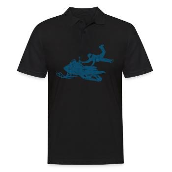Snowmobile Snowmobiling sled motor sled - Männer Poloshirt - Schwarz - Vorne - Kai (181cm)