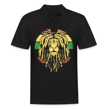 Reggae Music Lion Rasta Rastafari Jamaïque - Polo Homme - noir - Devant - Kai (181cm)