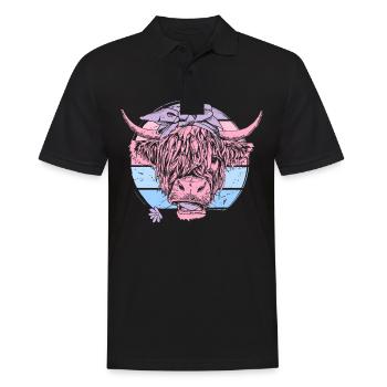 Scottish Highland Highland Cattle Highland - Men's Polo Shirt - black - Front - Kai (181cm)