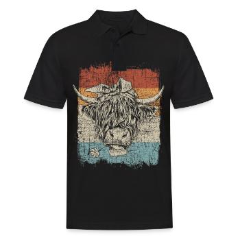 Scottish Highland Highland Cattle Highland - Men's Polo Shirt - black - Front - Kai (181cm)