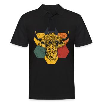 Scottish Highlands Highland Cattle Highland Cow - Men's Polo Shirt - black - Front - Kai (181cm)