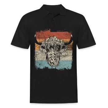 Scottish Highlands Highland Cattle Highland Cow - Men's Polo Shirt - black - Front - Kai (181cm)