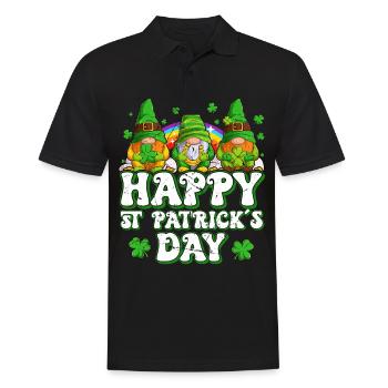 St Patricks Day Irland Wichtel Gnome - Männer Poloshirt - Schwarz - Vorne - Kai (181cm)