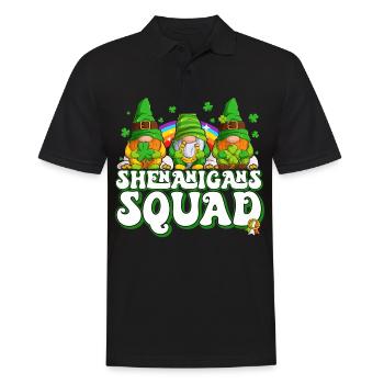 St Patricks Day Irland Wichtel Gnome - Männer Poloshirt - Schwarz - Vorne - Kai (181cm)