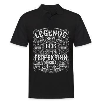 Legende 1935 Geburtstag legendär seit 1935 - Männer Poloshirt - Schwarz - Vorne - Kai (181cm)