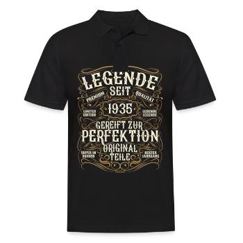 Legende 1935 Geburtstag legendär seit 1935 - Männer Poloshirt - Schwarz - Vorne - Kai (181cm)