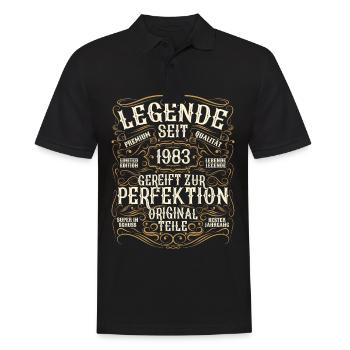 Legende 1983 Geburtstag geboren legendär seit 1983 - Männer Poloshirt - Schwarz - Vorne - Kai (181cm)