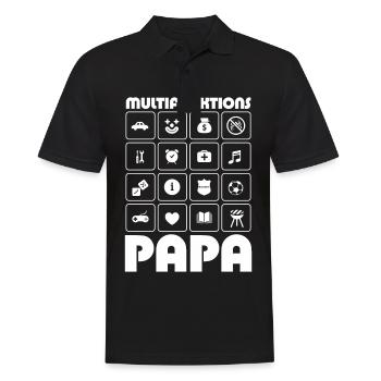 Multifunktions Papa Vatertag Geschenk - Männer Poloshirt - Schwarz - Vorne - Kai (181cm)