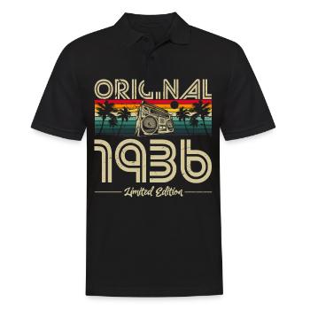Vintage 1936 Anniversaire Rétro Vintage Cadeau - Polo Homme - noir - Devant - Kai (181cm)