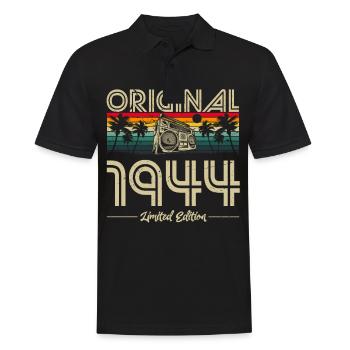 1944 Geburtstag geboren im Jahr 1944 Retro Vintage - Männer Poloshirt - Schwarz - Vorne - Kai (181cm)