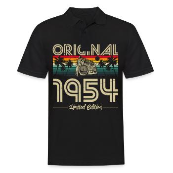 1954 Anniversaire né en 1954 Retro Vintage - Polo Homme - noir - Devant - Kai (181cm)