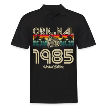 1985 Anniversaire né en 1985 Retro Vintage - Polo Homme - noir - Devant - Kai (181cm)