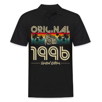 1996 Anniversaire né en 1996 Retro Vintage - Polo Homme - noir - Devant - Kai (181cm)