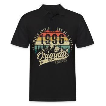 1996 Anniversaire né en 1996 Retro Vintage - Polo Homme - noir - Devant - Kai (181cm)