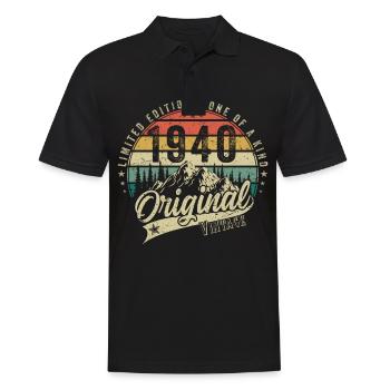 1940 Anniversaire né en 1940 Rétro Vintage - Polo Homme - noir - Devant - Kai (181cm)