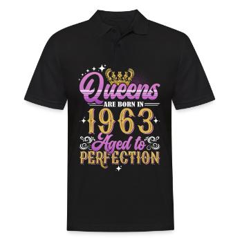 Königin 1963 Jahrgang geboren Geburtstag Geschenk - Männer Poloshirt - Schwarz - Vorne - Kai (181cm)