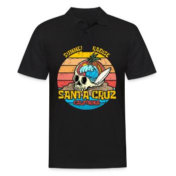Santa Cruz Californie vintage rétro surfing ville - Polo Homme - noir - Devant - Kai (181cm)