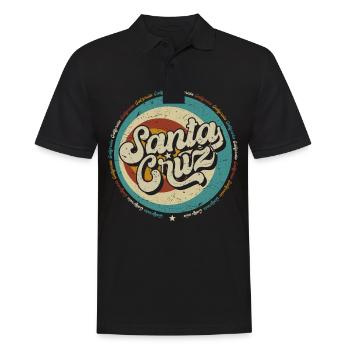 Santa Cruz Californie vintage rétro surfing ville - Polo Homme - noir - Devant - Kai (181cm)