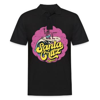 Santa Cruz Californie vintage rétro surfing ville - Polo Homme - noir - Devant - Kai (181cm)